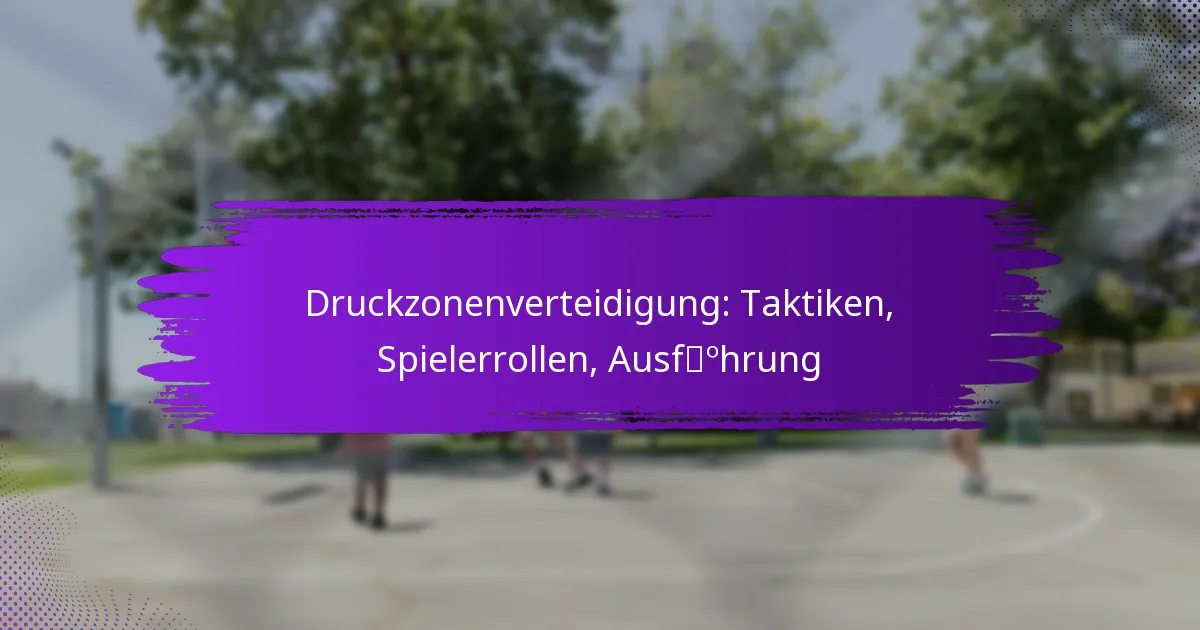 Druckzonenverteidigung: Taktiken, Spielerrollen, Ausführung