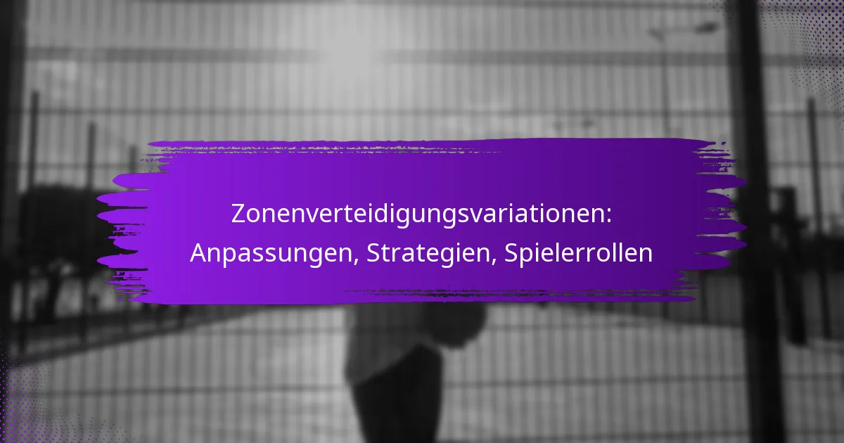 Zonenverteidigungsvariationen: Anpassungen, Strategien, Spielerrollen