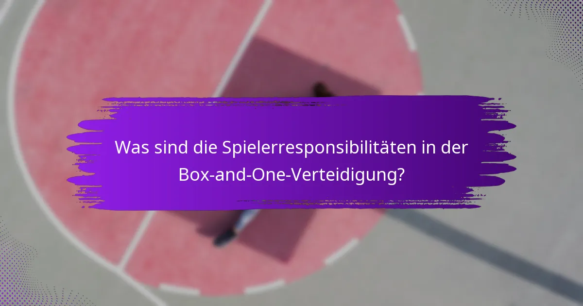 Was sind die Spielerresponsibilitäten in der Box-and-One-Verteidigung?