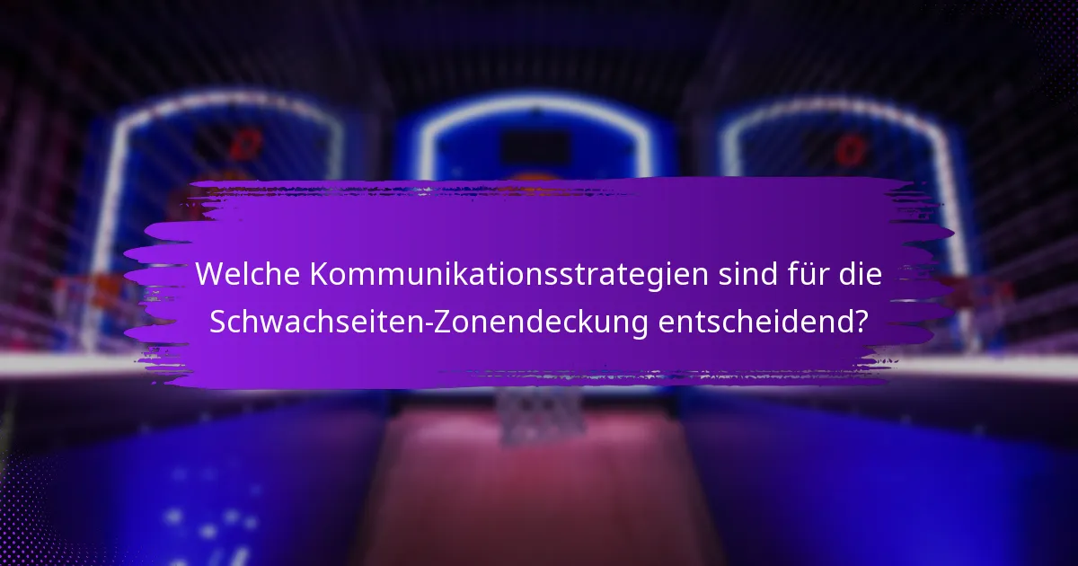 Welche Kommunikationsstrategien sind für die Schwachseiten-Zonendeckung entscheidend?