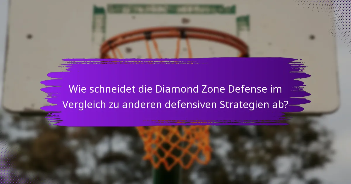 Wie schneidet die Diamond Zone Defense im Vergleich zu anderen defensiven Strategien ab?