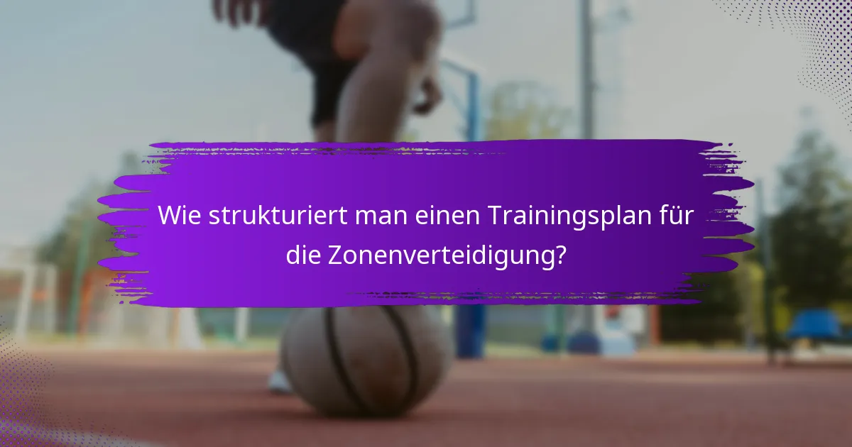 Wie strukturiert man einen Trainingsplan für die Zonenverteidigung?